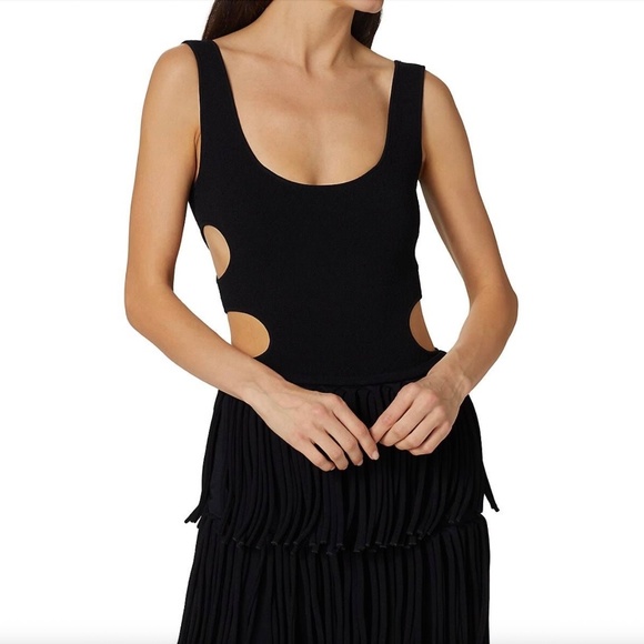 Proenza Schouler Black Knit Bodysuit With Cut Out Sides New With Tags M - Picture 2 of 13
